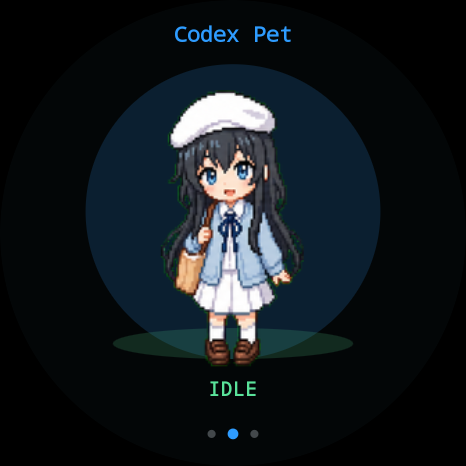 Codex 宠物手表宠物互动页截图。